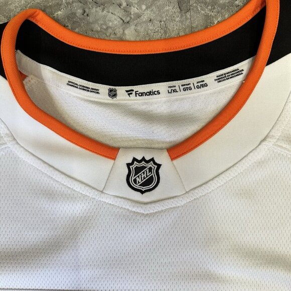 Philadelphia Flyers Jersey Youth Large XL Fanatics Breakaway White Orange - Picture 3 of 6